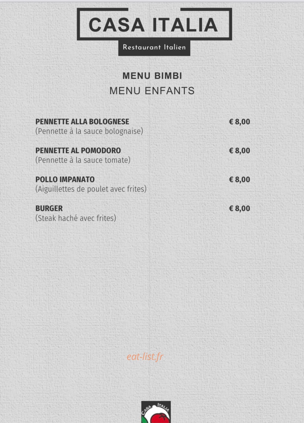 Casa Italia — carte page 8