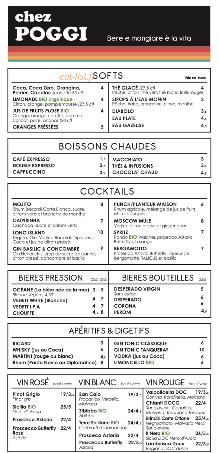 Chez Poggi — carte page 2