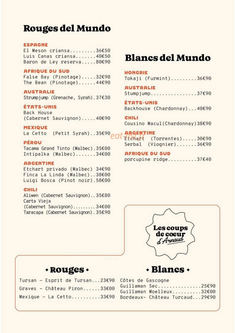 L'orchestra Bar — carte page 5