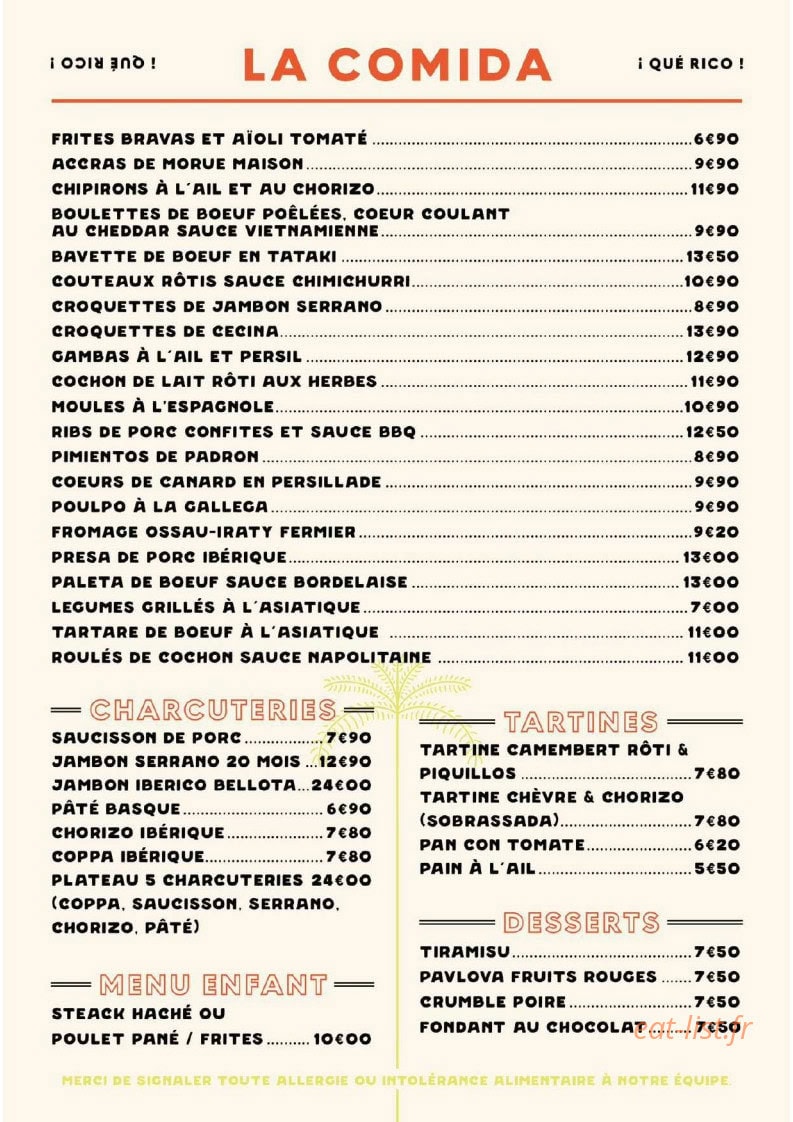 L'orchestra Bar — carte page 1