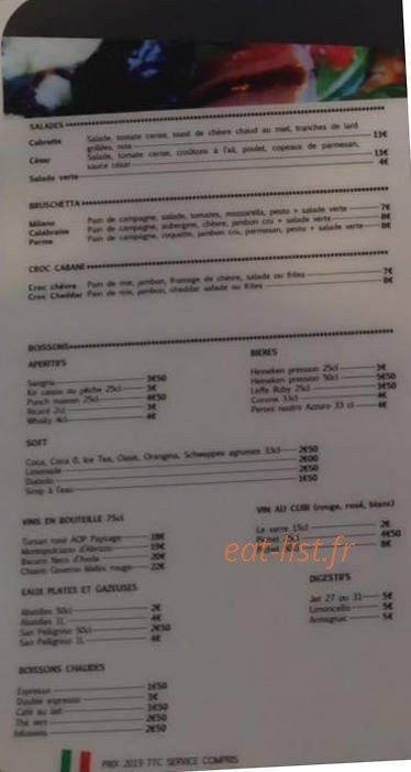 La cabane a pizza — carte page 2