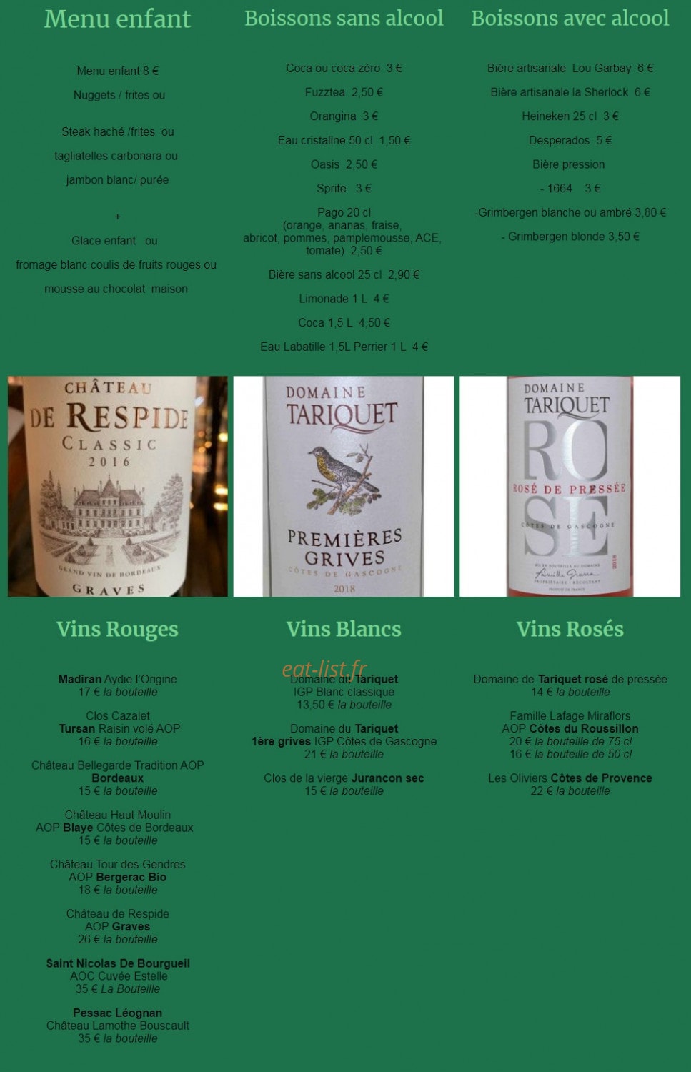 Le Shamrock — carte page 2