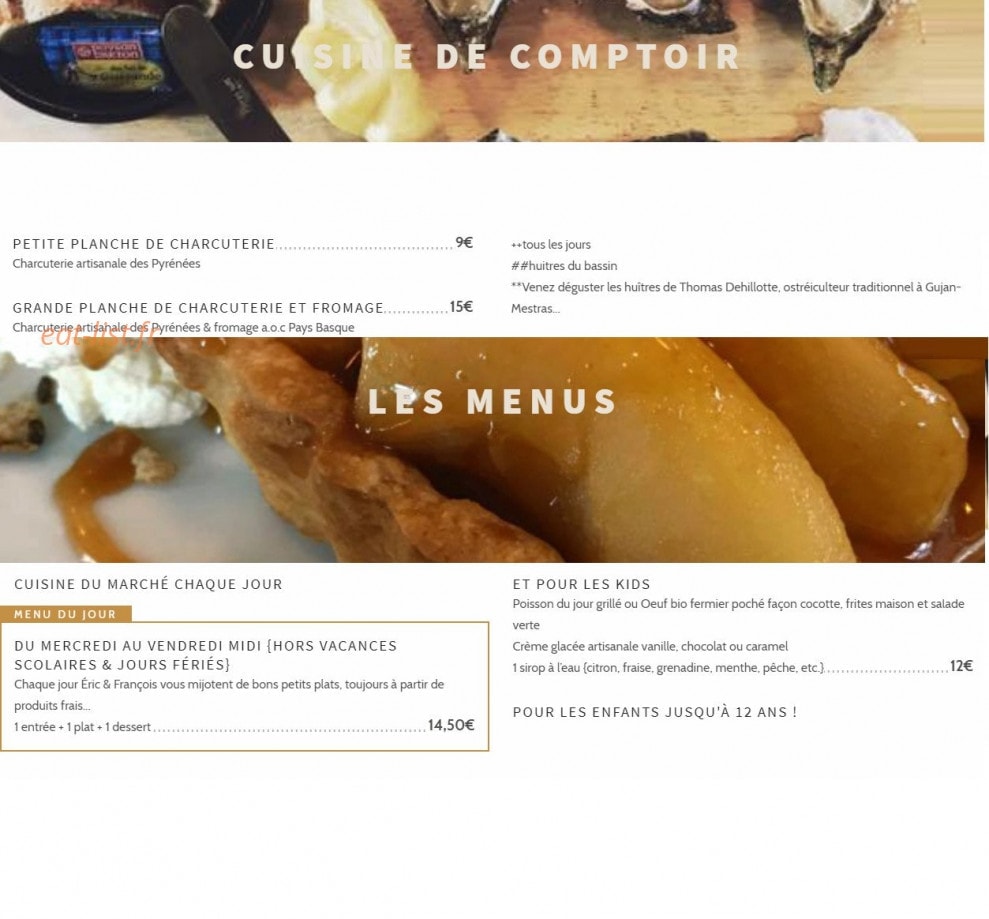 Le Bistrot Jeanot — carte page 2