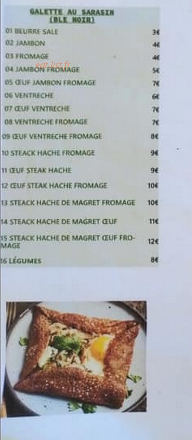 Le Snack Landais — carte page 2