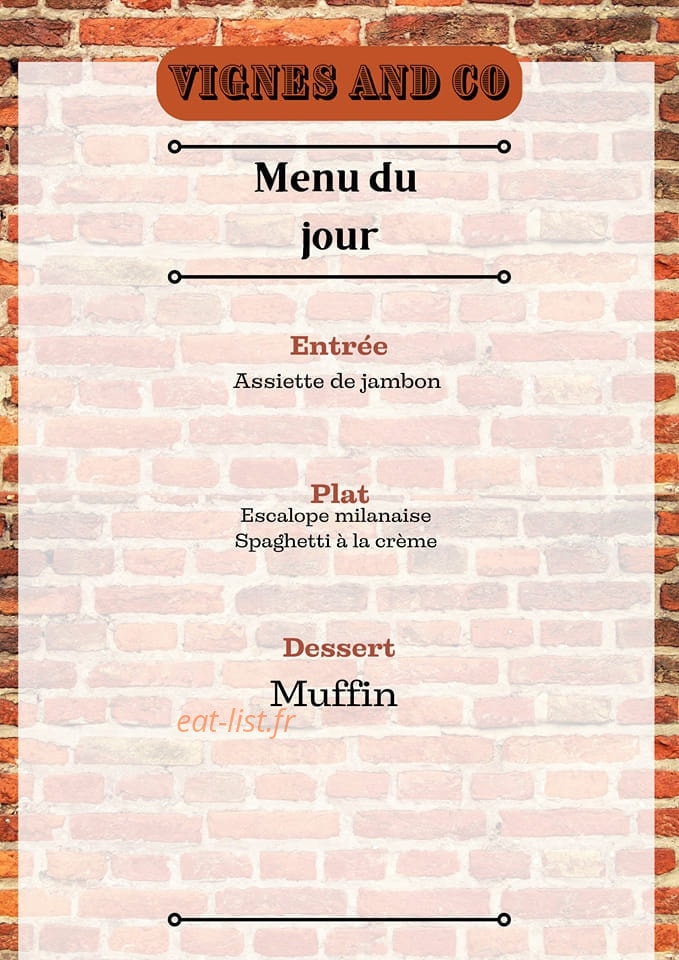 Vignes and Co — carte page 1