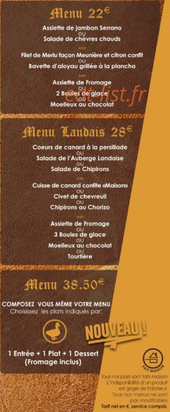 L'auberge landaise — carte page 3