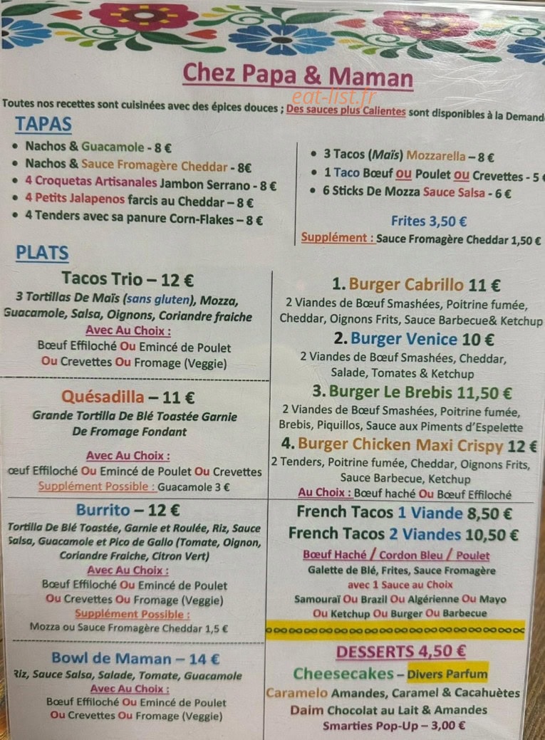 Chez Papa et Maman — carte page 1