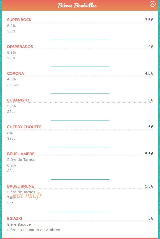 Loko Bar — carte page 4