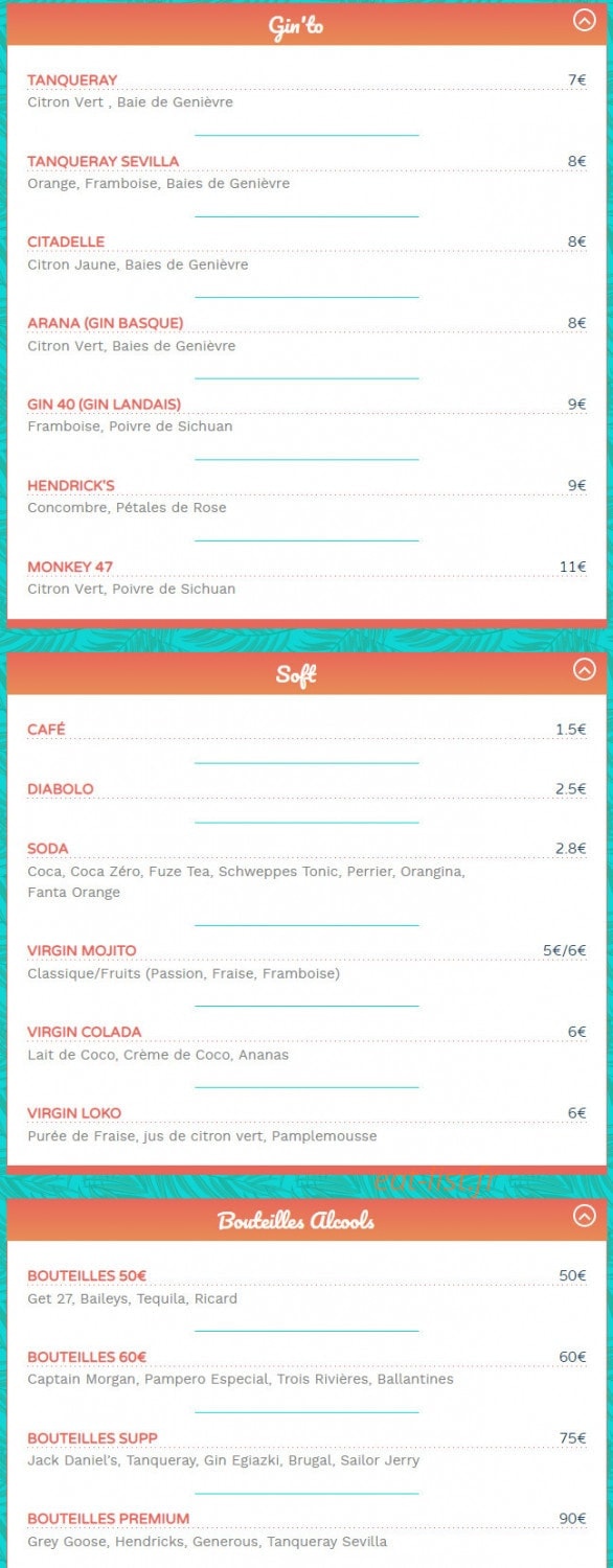 Loko Bar — carte page 7
