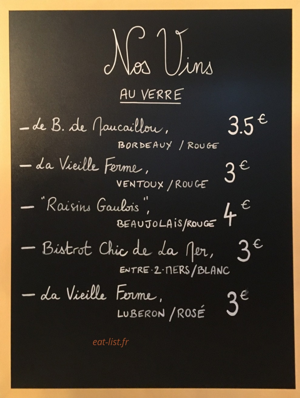 O Bistro.T — carte page 2