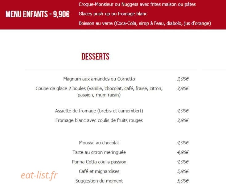 L'estaminet — carte page 2