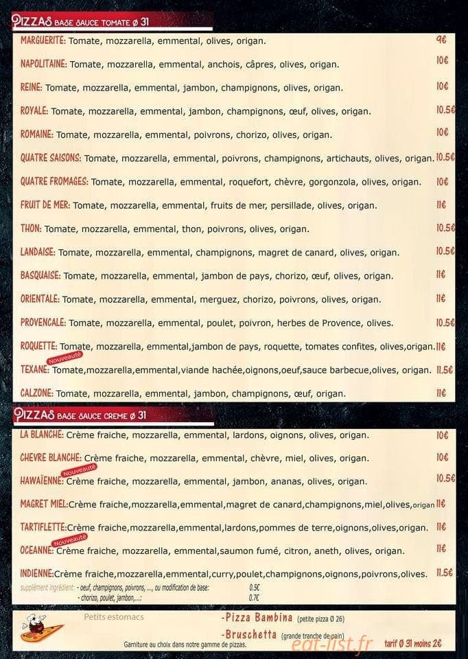 Le Pin des Pizz — carte page 1
