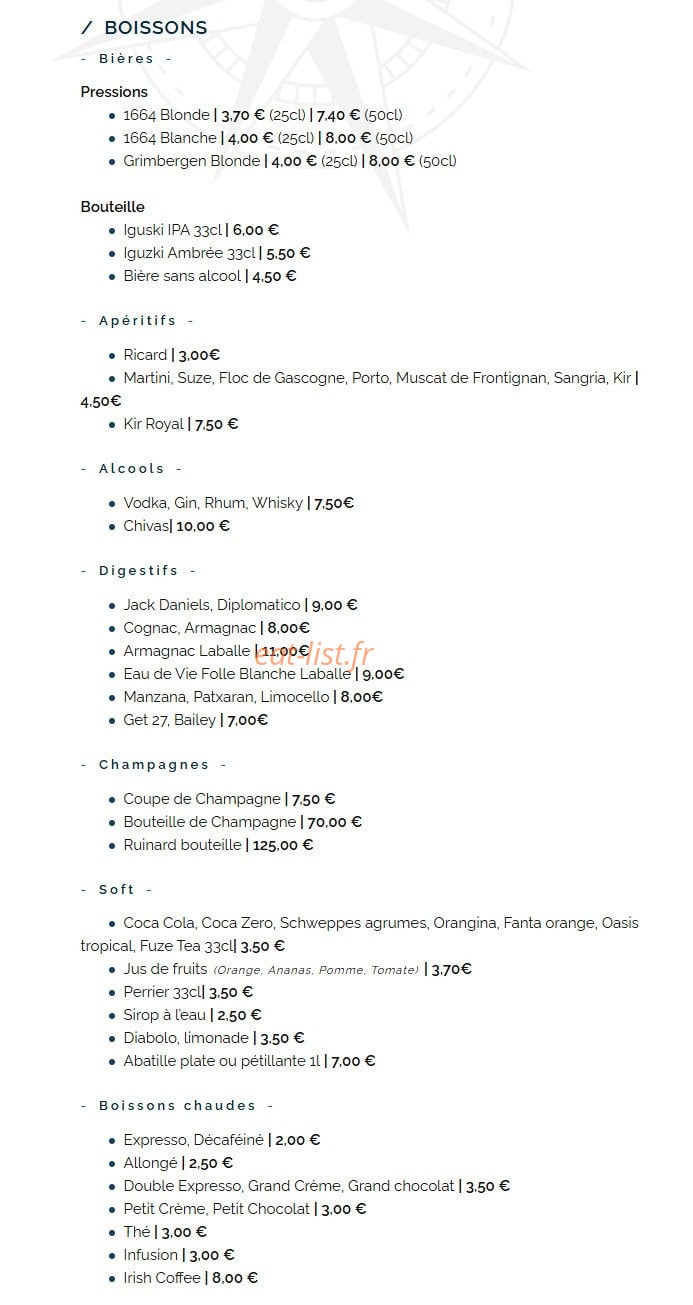 La Guinguette — carte page 4