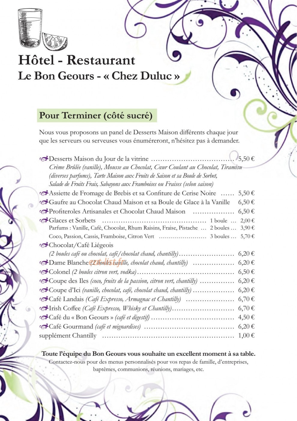 Le Bon Geours — carte page 8