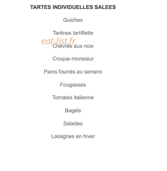 Carte et menu de Le fournil de Saint Geours à Saint Geours de Maremne — Les tartes