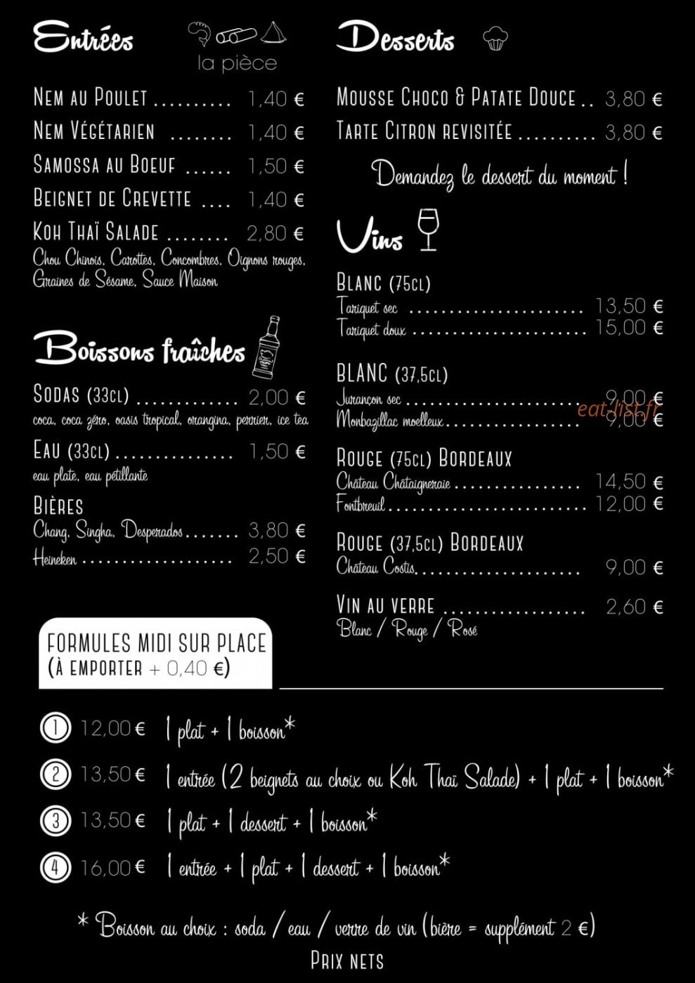 Koh Thai And Co. — carte page 1