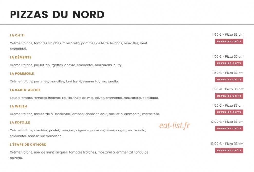 La Ch'tit Frite — carte page 3