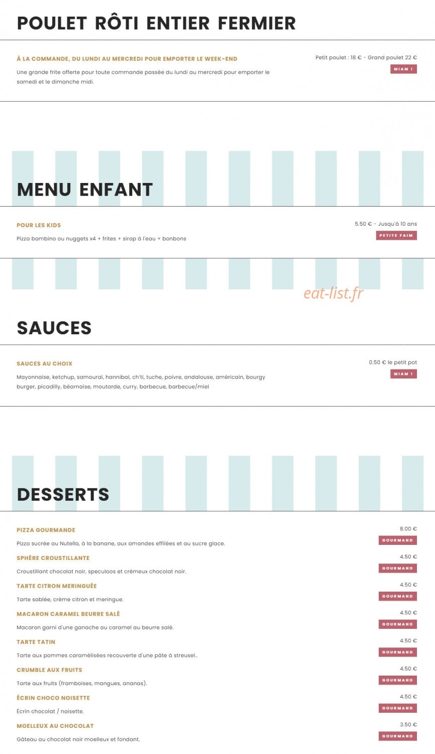 La Ch'tit Frite — carte page 5