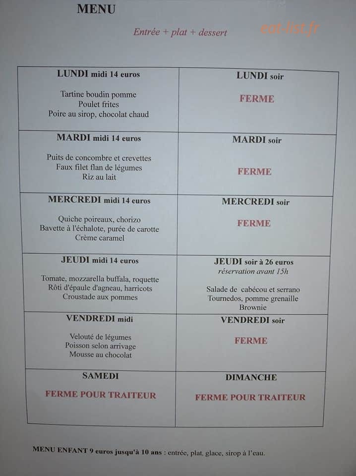 Sava Cuisiner — carte page 1