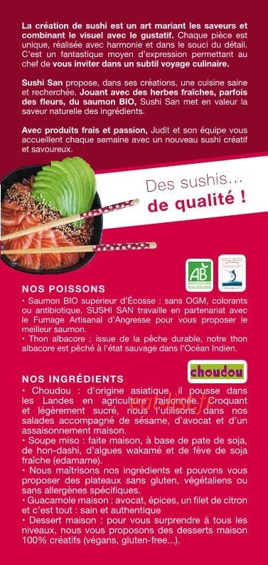 Sushi San — carte page 2