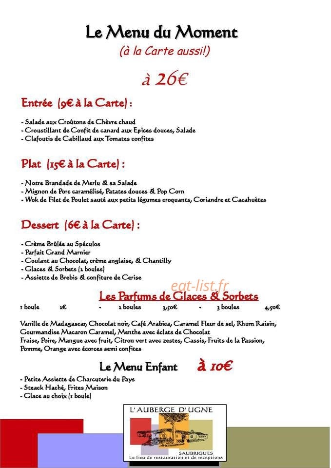 Auberge d'Ugne — carte page 2