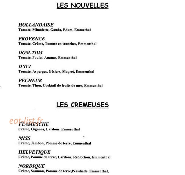 Patrick pizza — carte page 2