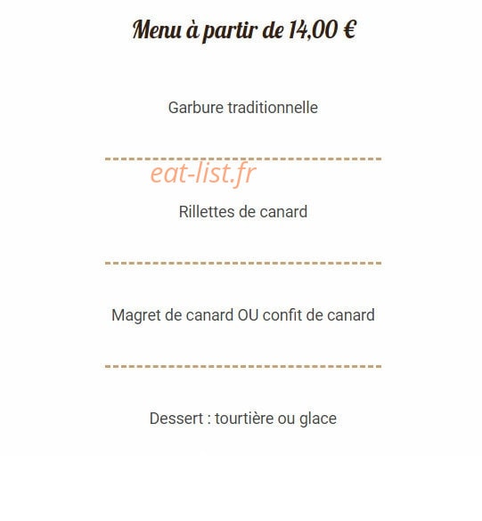 Auberge de Marquine — carte page 1