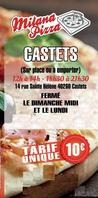 Milana'pizza Castets — carte page 1