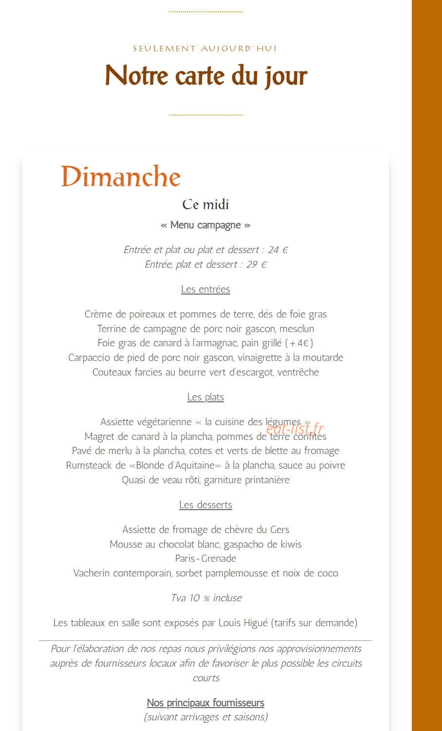 Aux trois petits cochons — carte page 1