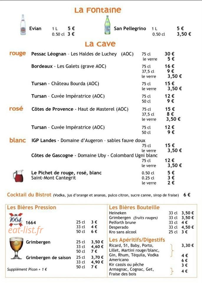 Bistrot du Grand Moun — carte page 4