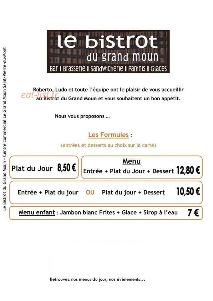 Bistrot du Grand Moun — carte page 2