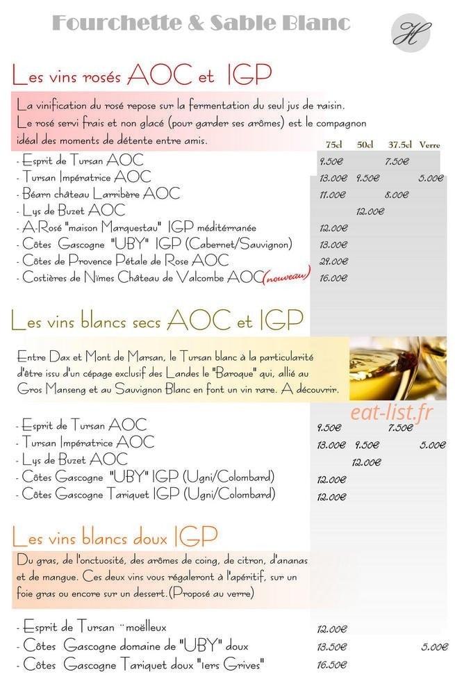 Fourchette et Sable Blanc — carte page 7