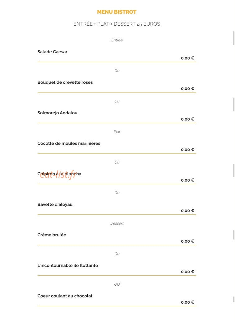 La Taverne — carte page 7
