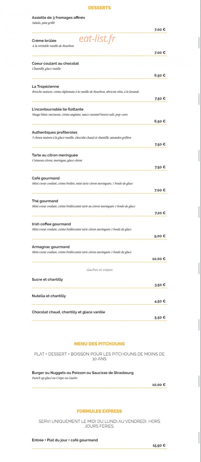 La Taverne — carte page 6