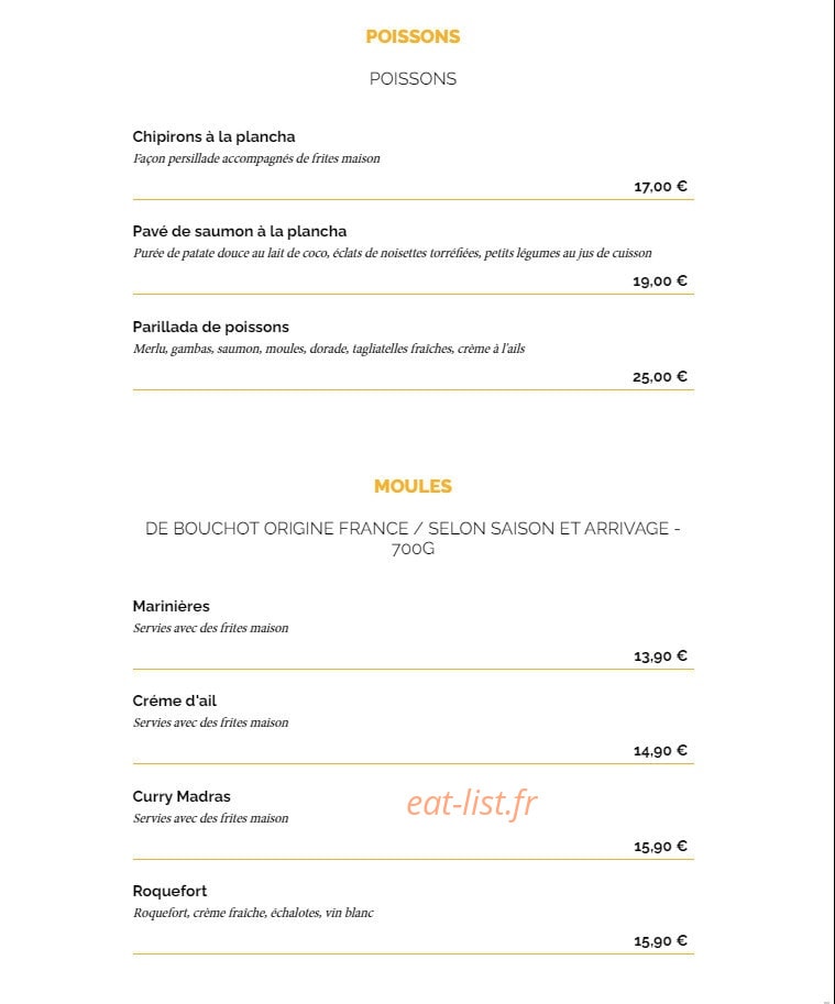 La Taverne — carte page 4