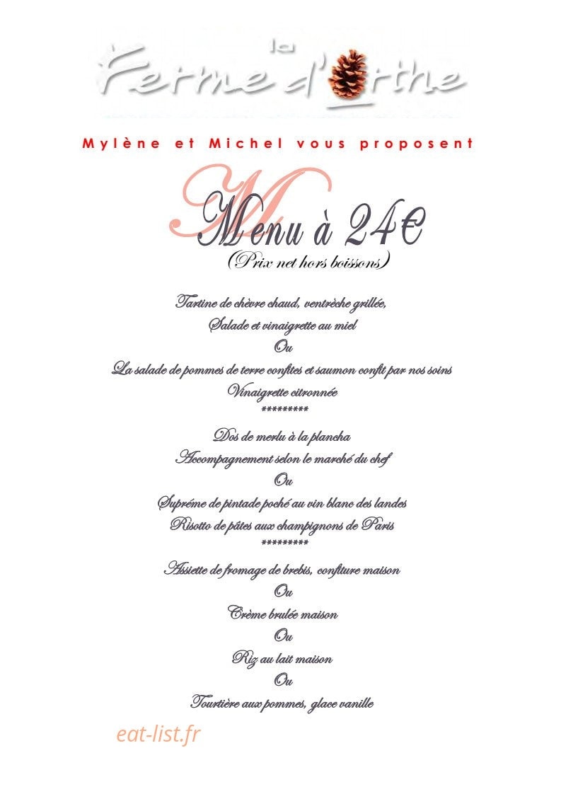 La Ferme d'Orthe — carte page 2