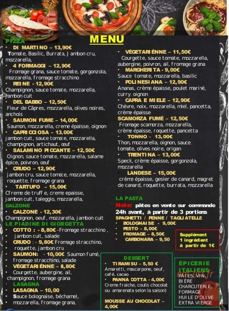 Di Martino pizza piadina — carte page 1