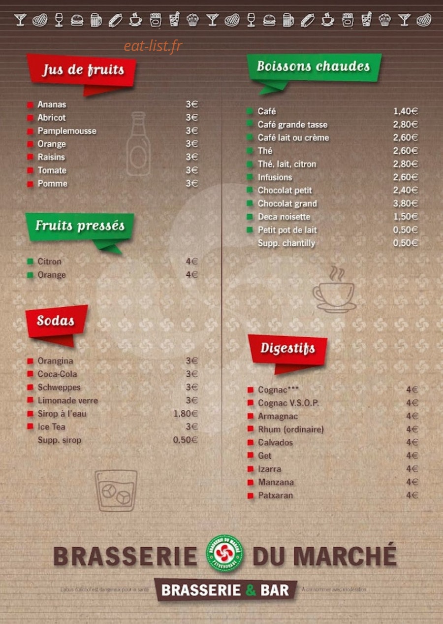La Brasserie du Marché — carte page 4