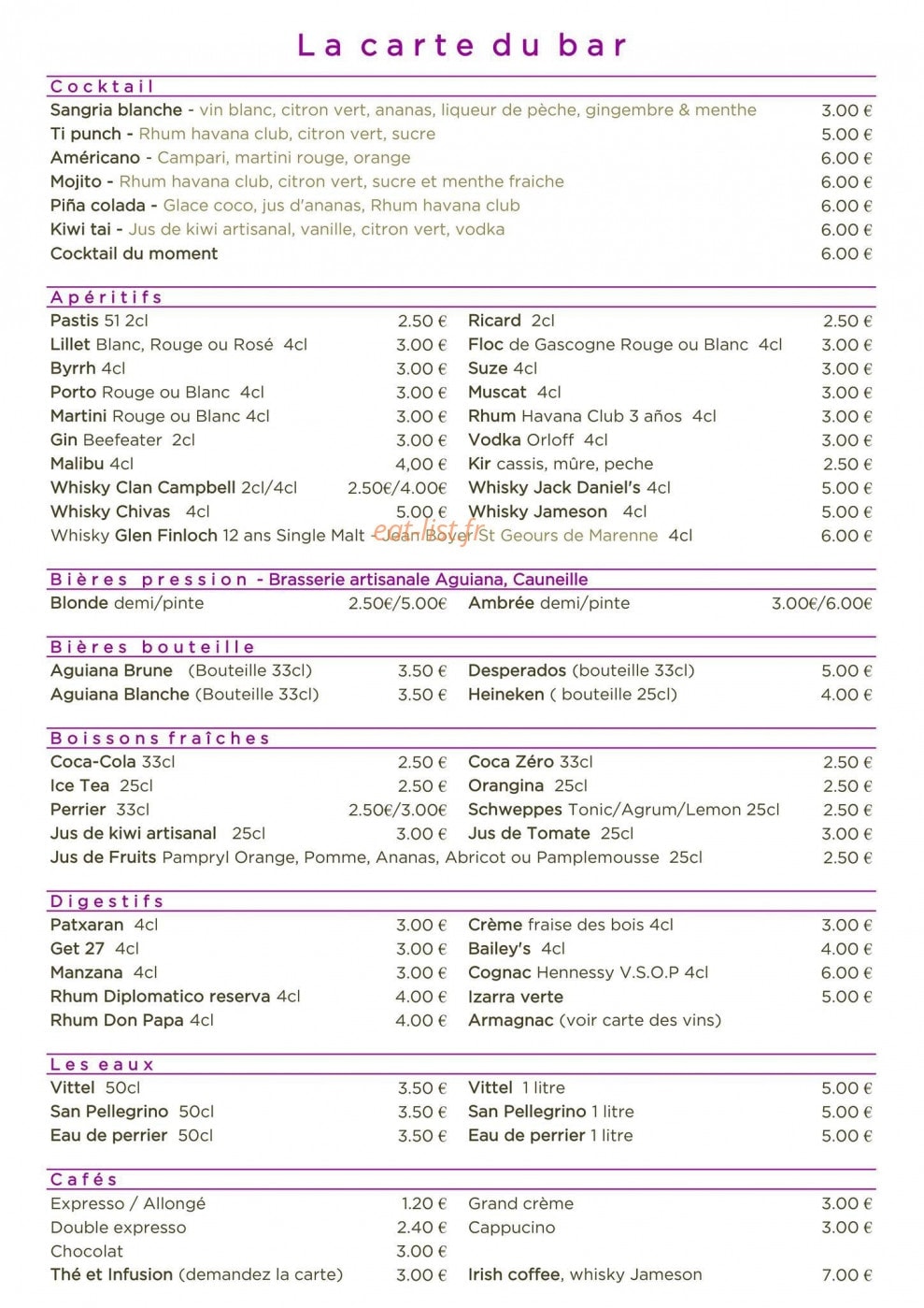 Bistro Gnàc E Pause — carte page 3