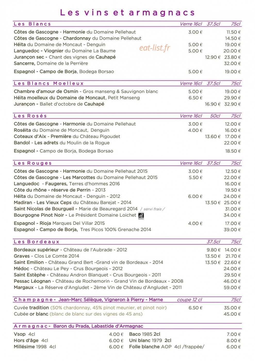 Bistro Gnàc E Pause — carte page 2