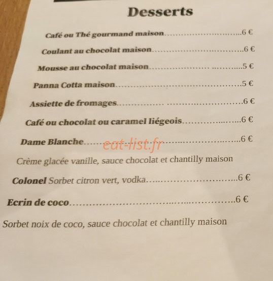 Alegria Bistrot — carte page 3