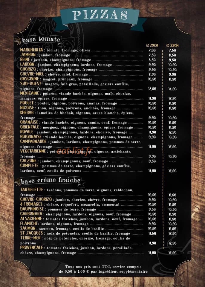 Pizzeria le 107 — carte page 2