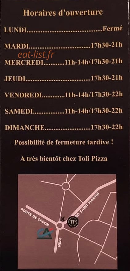 Toli Pizza — carte page 6