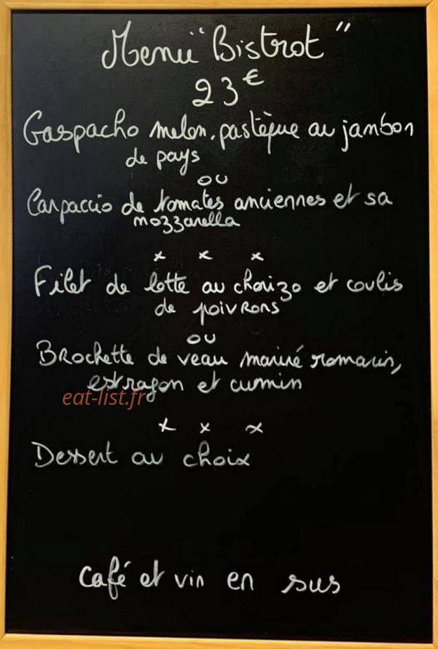 Le Bistrot d'Eugénie — carte page 2