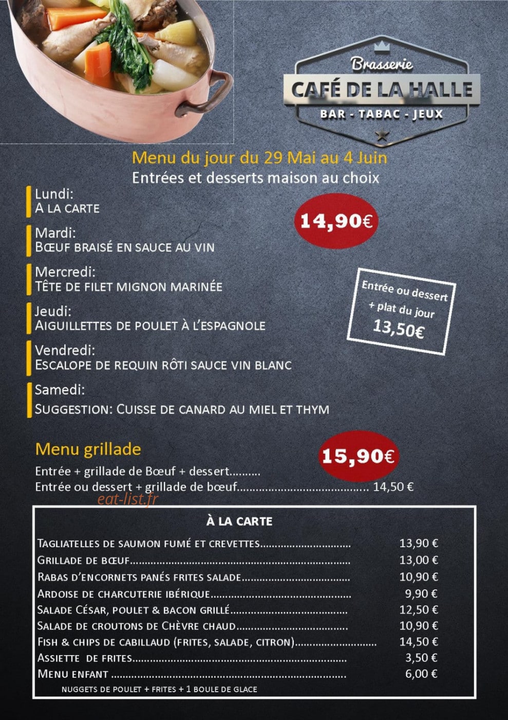 Café de la Halle — carte page 1