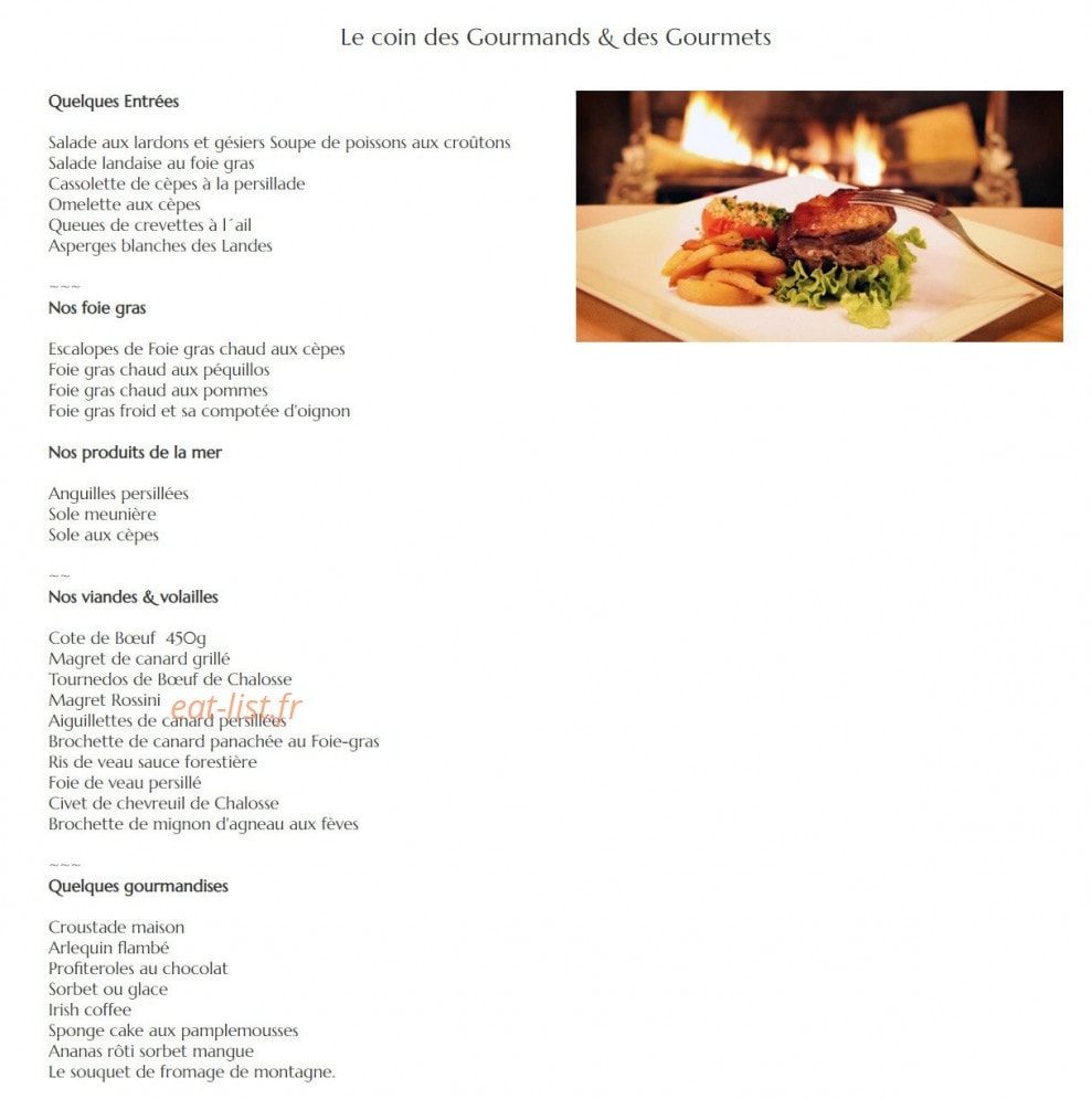 Hôtel Restaurant le Commerce Darracq — carte page 2