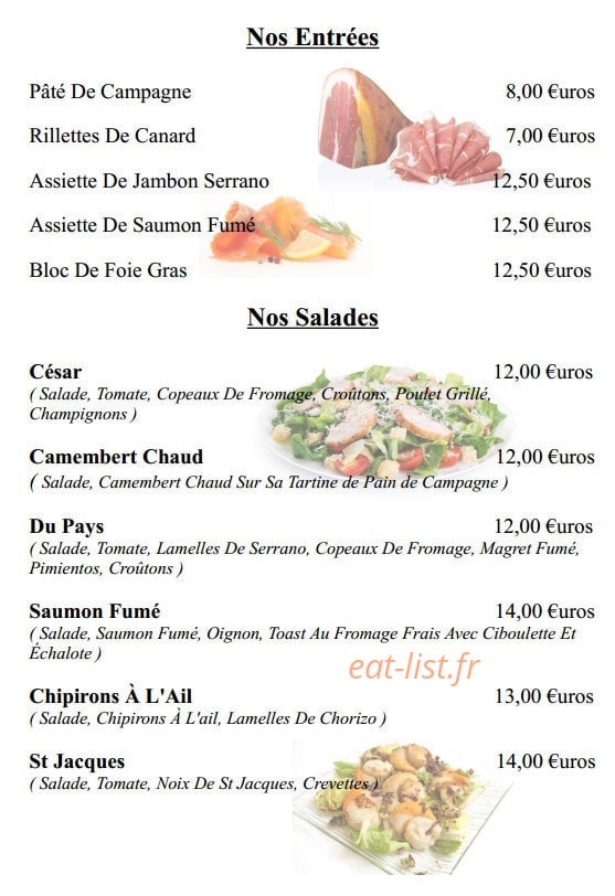 Crêperie Restaurant Du Fronton — carte page 1