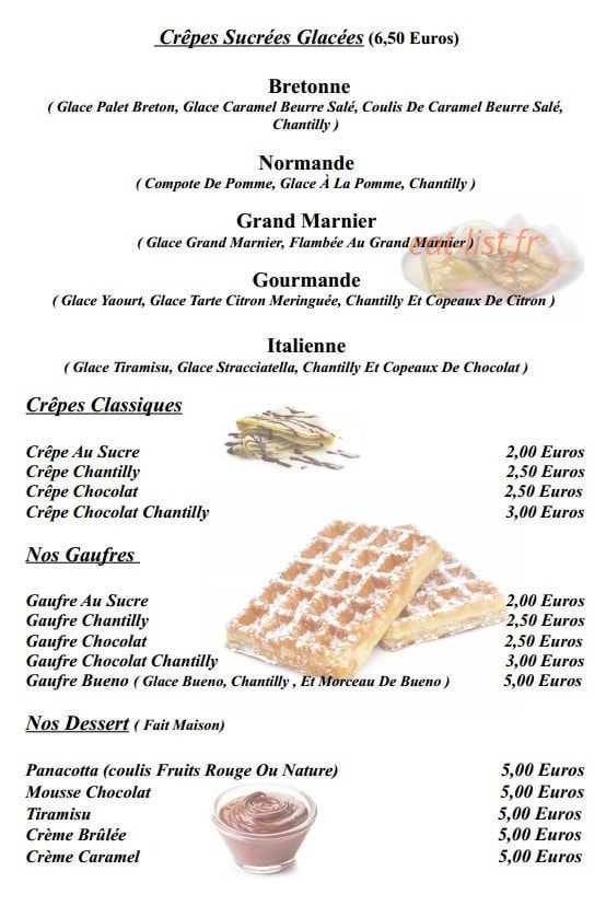 Crêperie Restaurant Du Fronton — carte page 4