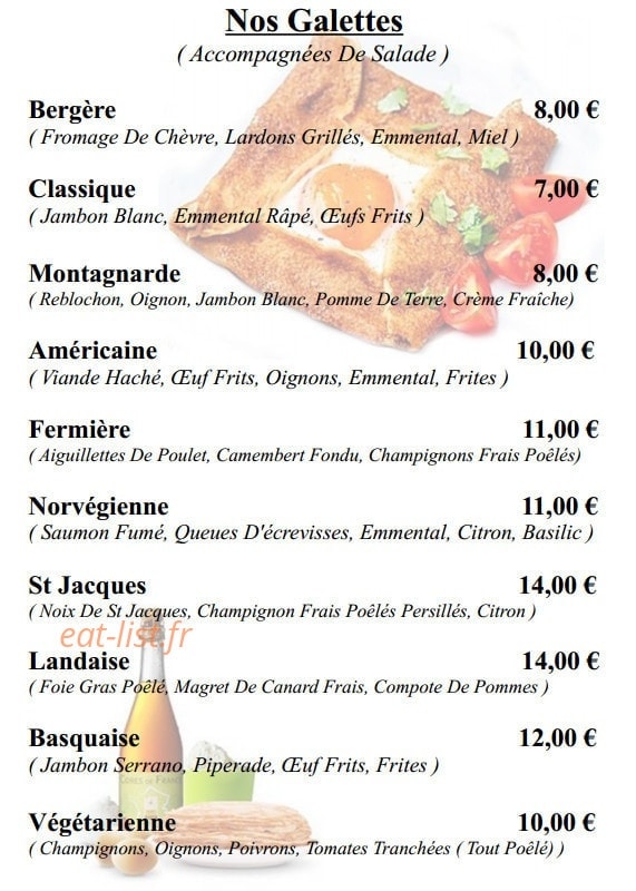 Crêperie Restaurant Du Fronton — carte page 2