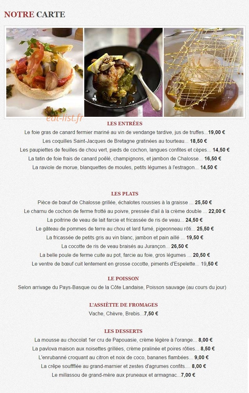L’Auberge du pas de vent — carte page 2